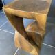 Stool n2 in solid raw walnut wood carved from the mass 1970