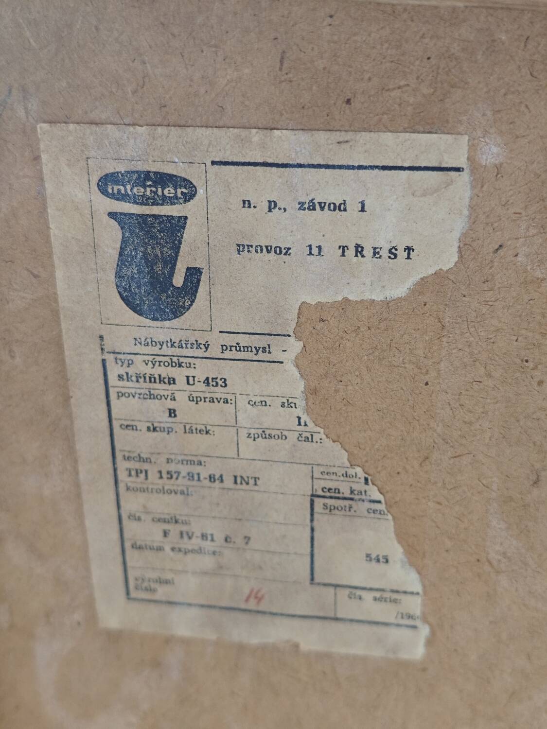 Wooden commode U 453 black and white by Jiri Jiroutek for Intérier Praha