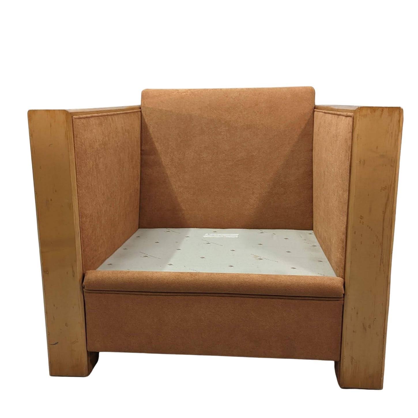 Club chairs Hugues Chevalier sycamore and suede