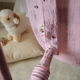 Rocking-chair vintage 50 in pink patina wood