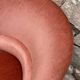 Pink velvet toad armchair