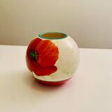 Round vase in Lunéville earthenware - "Poppy" collection