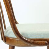 Ensemble de 4 chaises de salle à manger en chêne foncé courbé par Jitona, Tchécoslovaquie 1960