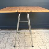Table d'appoint Pliante en Formica & Métal chromé Vintage Retro 1960 - 1970