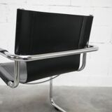Bauhaus 1970s cantilever armchair in black leather