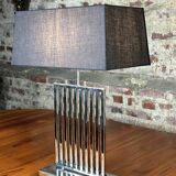 Designer lamp in chromed metal from the 2000s, height 70 cm