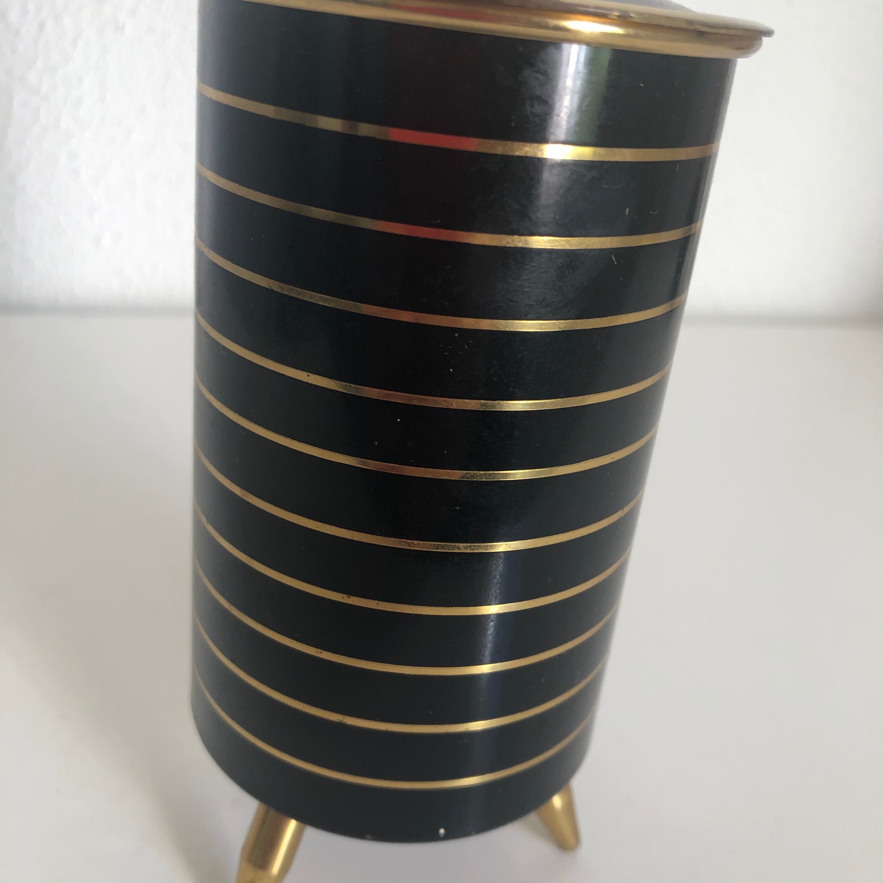 Tripod holders black golden box vintage 1960 - 14 x 8 cm