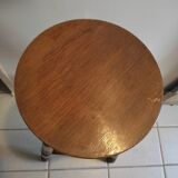 Patinated wooden bar top stool round seat