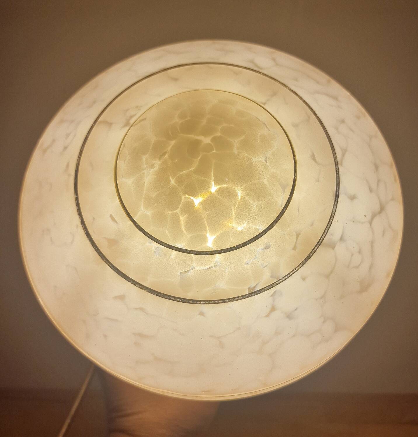 Art Deco glass touch lamp in pink Clichy glass