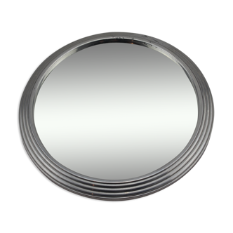 Plateau miroir à priser rond aluminium