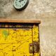 Industrial workbench trolley yellow chest of drawers