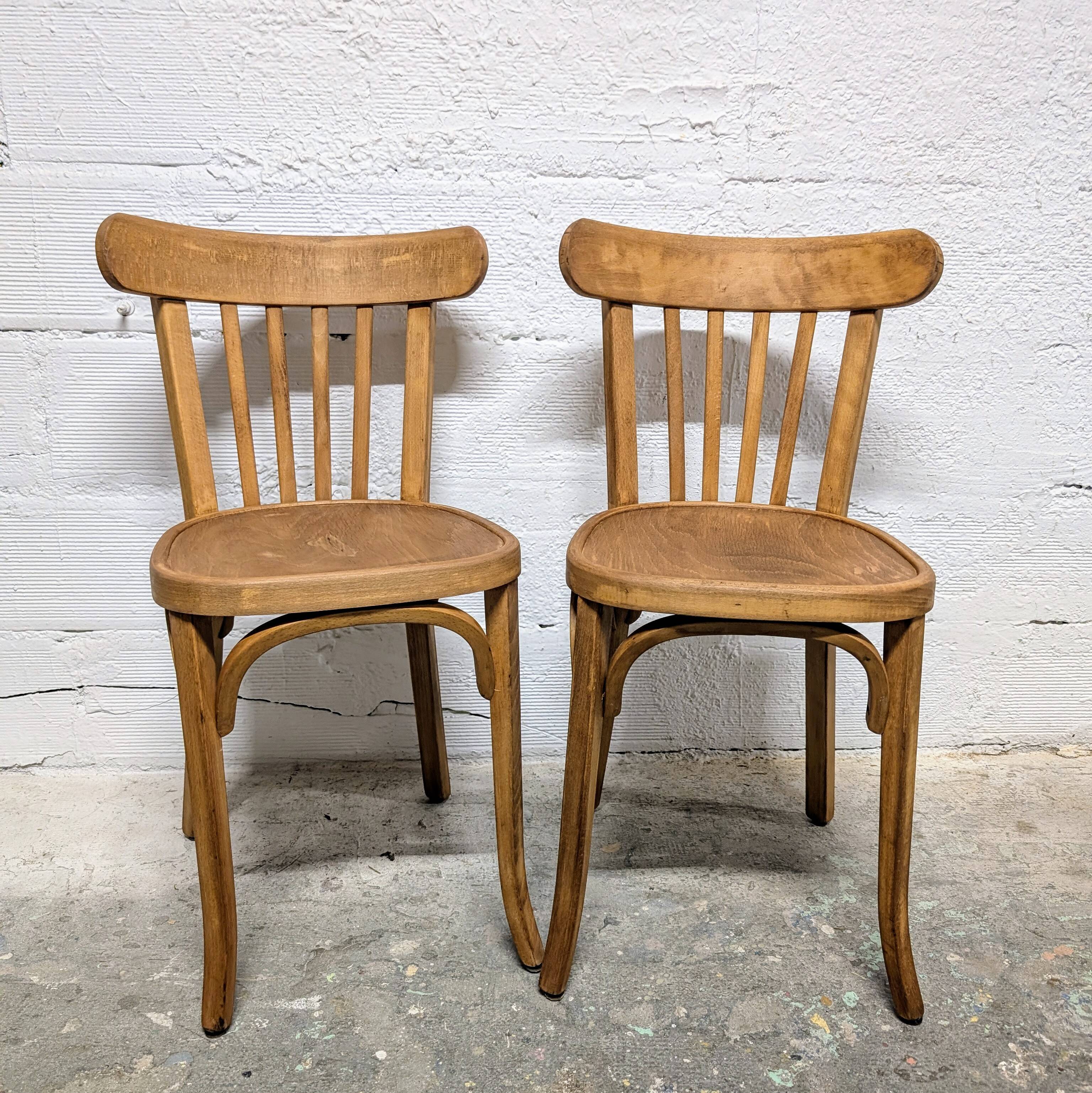 Duo of Baumann bistro chairs N°108