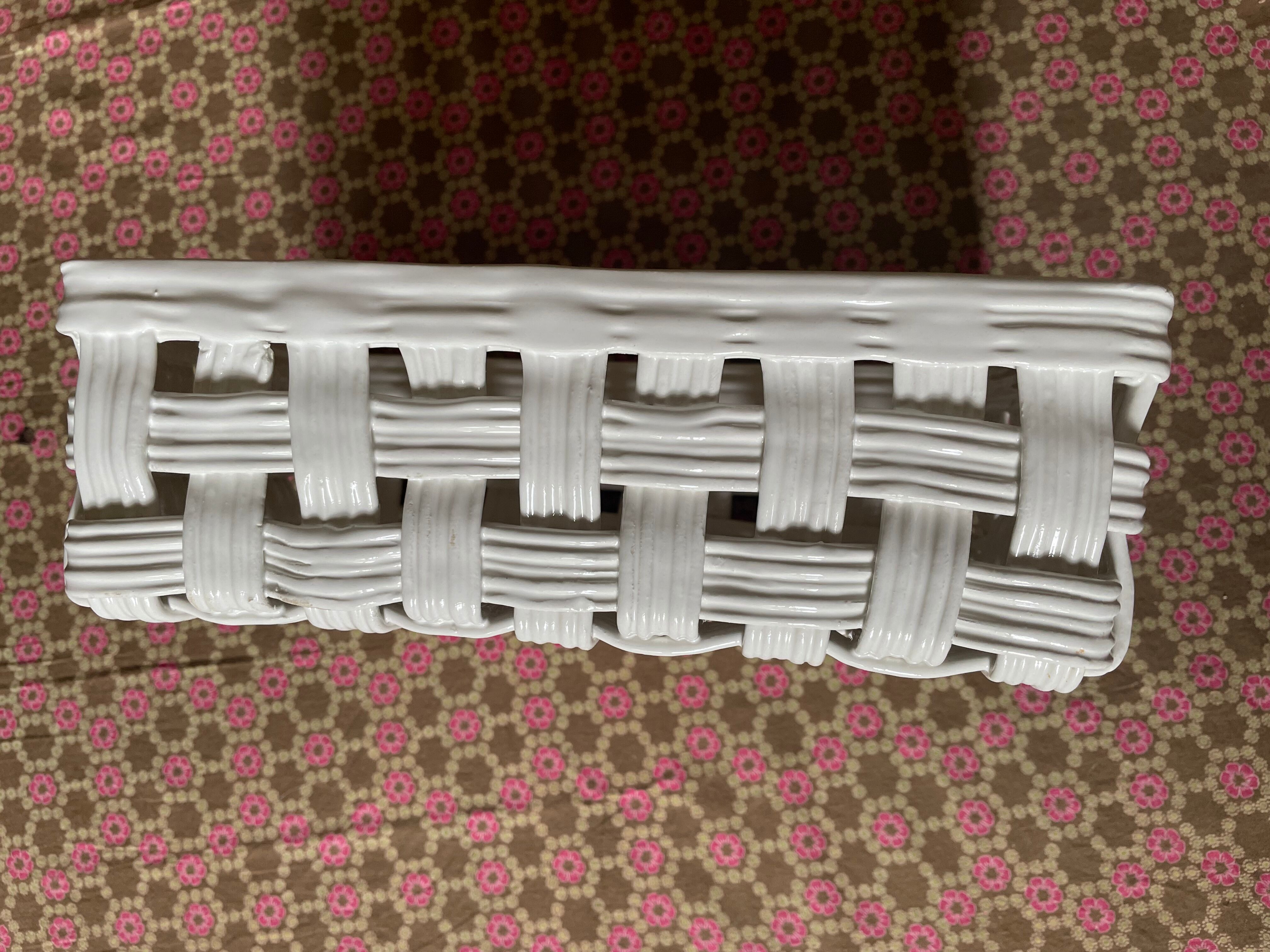 White ceramic basket