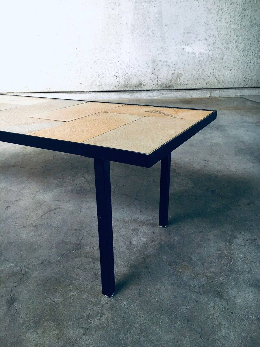 Mid-Century Minimalist Ceramic Tile Coffee Table, France, 1960s