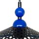 80s perforated metal hanging lamp - black & blue