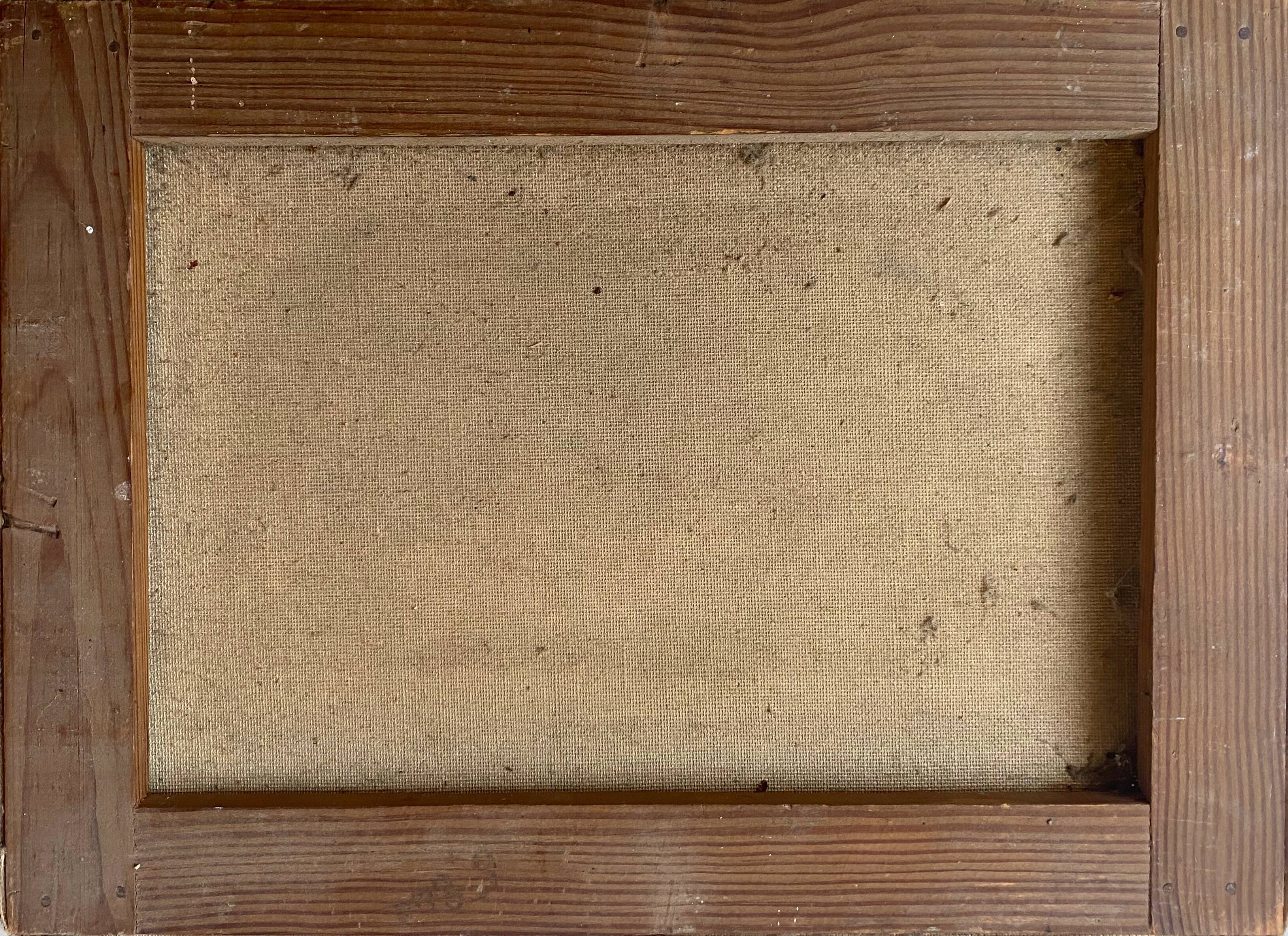 Old painting "Landscape at sunset" Mill HST signed Taerb