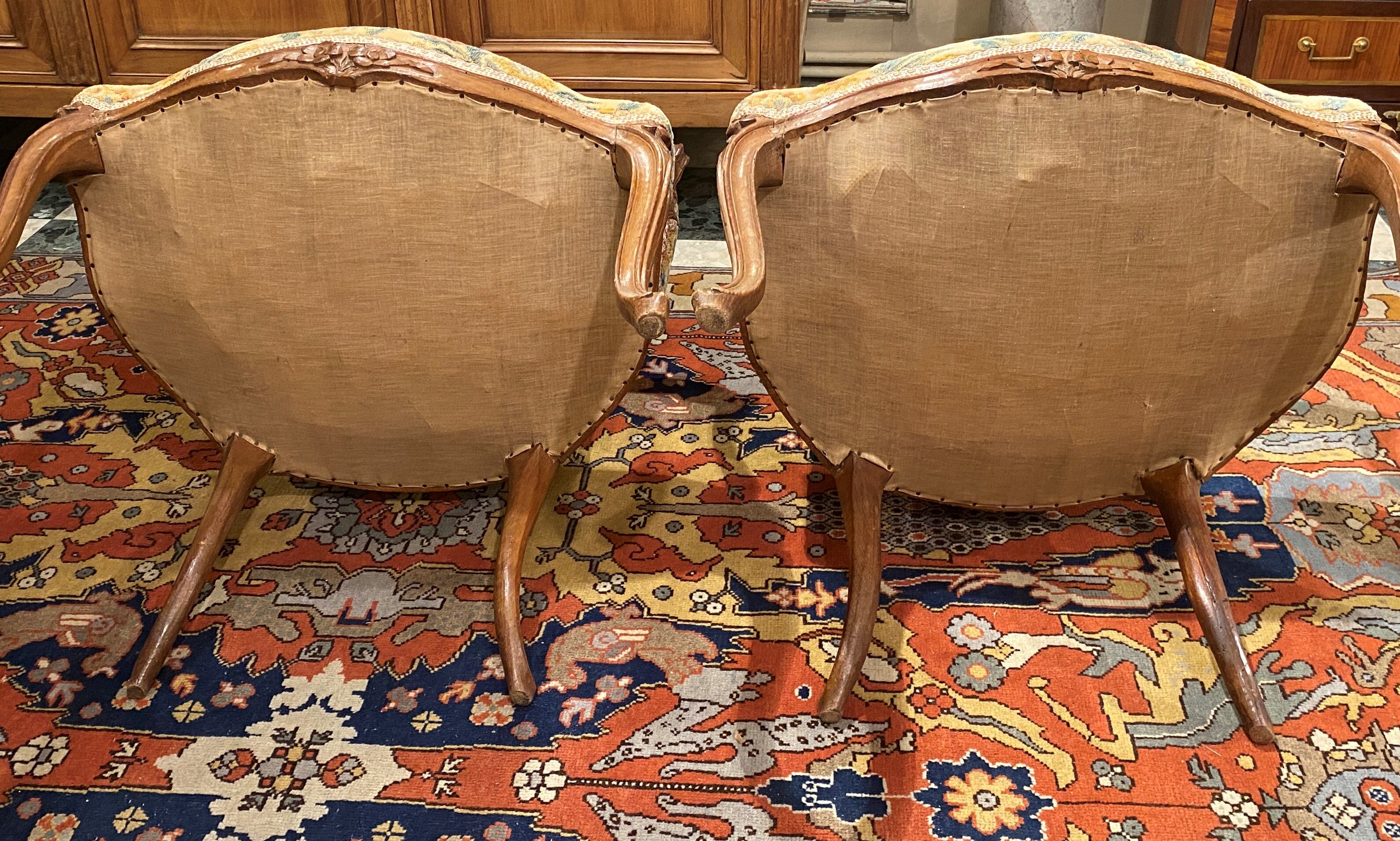 Paire de fauteuils d'époque Louis XV