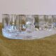Bougeoir en verre taillé brutaliste