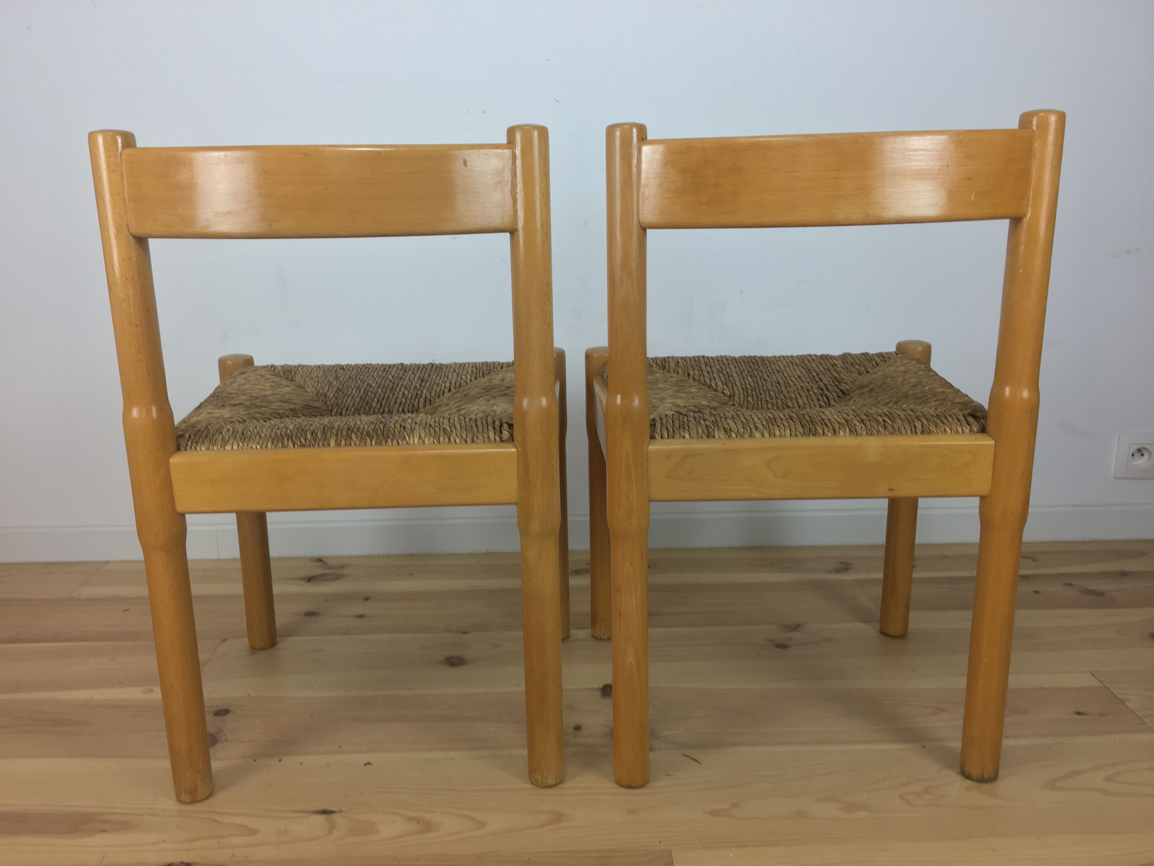 Vico Magistretti mulched chairs, Carimate model, edited by Cassina, 1960