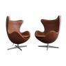 Pair of Arne Jacobsen Egg chairs by Fritz Hansen