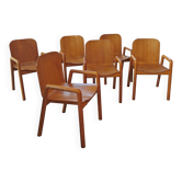 Lot de 6 chaises de salle à manger, années 1980,  Italie