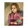 Portrait girl and her doll dated and signed