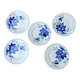 Longchamp earthenware dessert plate set with floral design