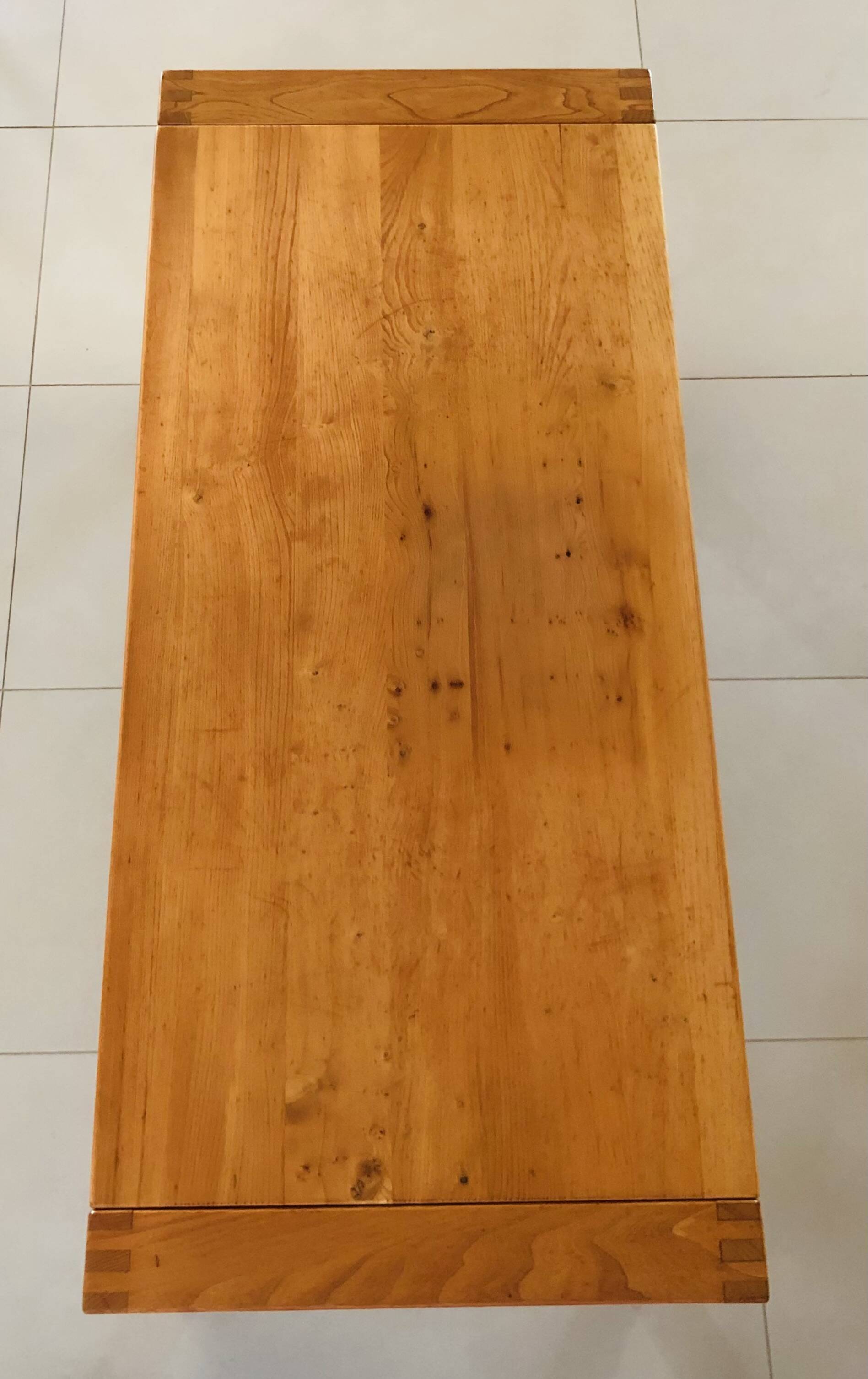 Solid elm desk Maison Renew, France 1980s