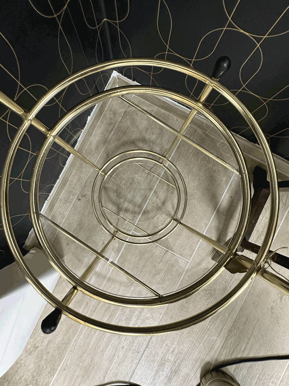 Gold metal side table