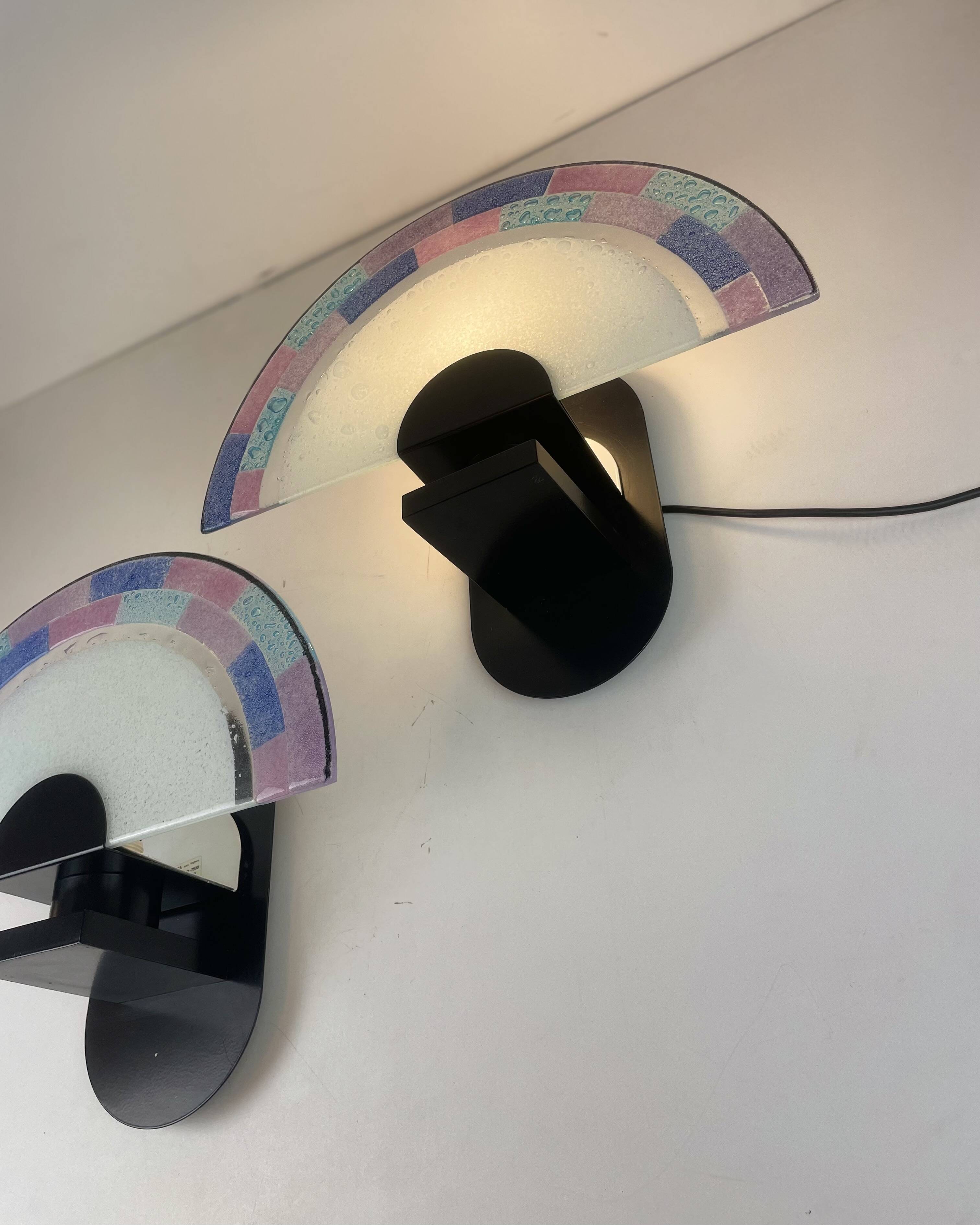 Pair of Post-Modern Murano Wall Sconces By Zonca, 1980s