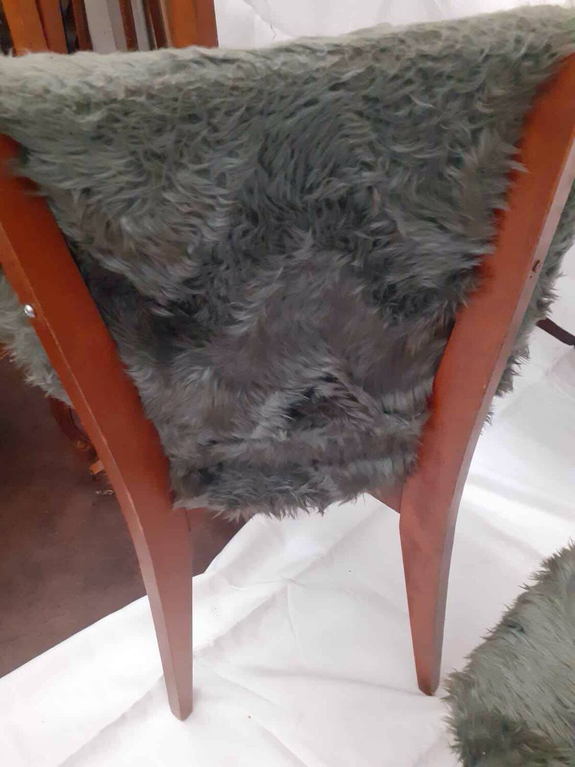 Pair of vintage furry chairs