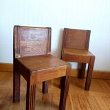Pair of art deco children's chairs