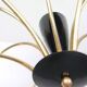 Italian Black and brass 12 arm Spider Chandelier  1950s