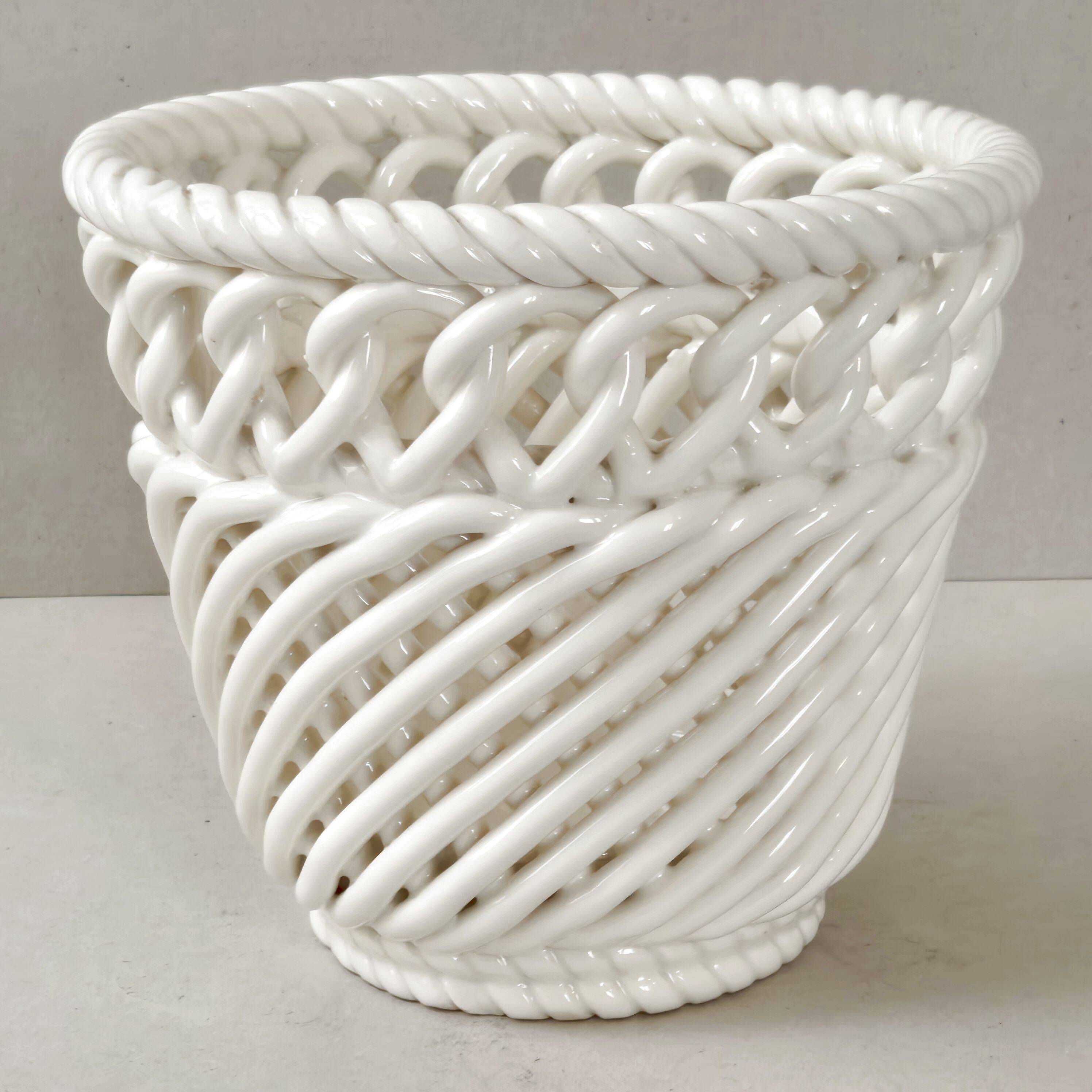 Bassano woven ceramic planter, 1960