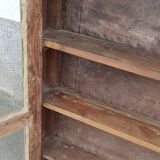 Old wooden glazed wall cabinet