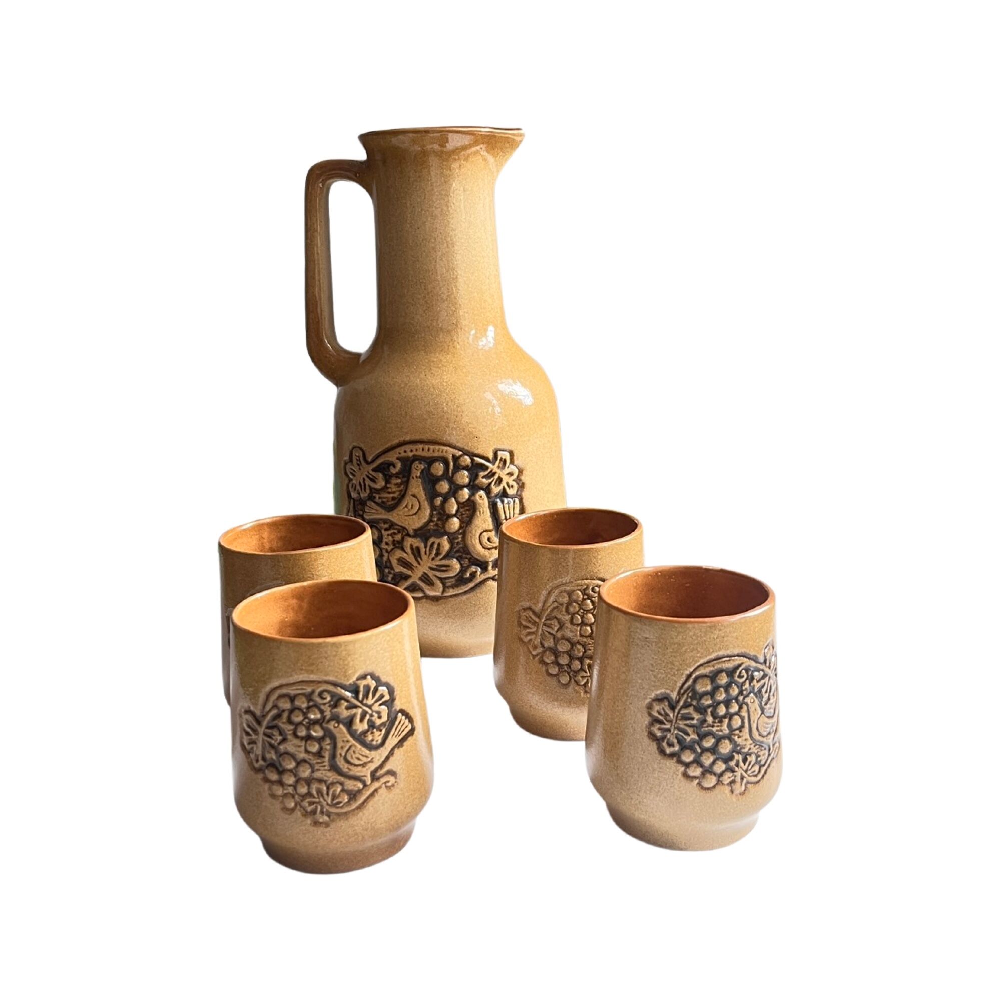 Stoneware set for cold drinks Poland 1970s