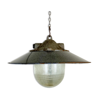 Industrial factory pendant lamp, 1950s