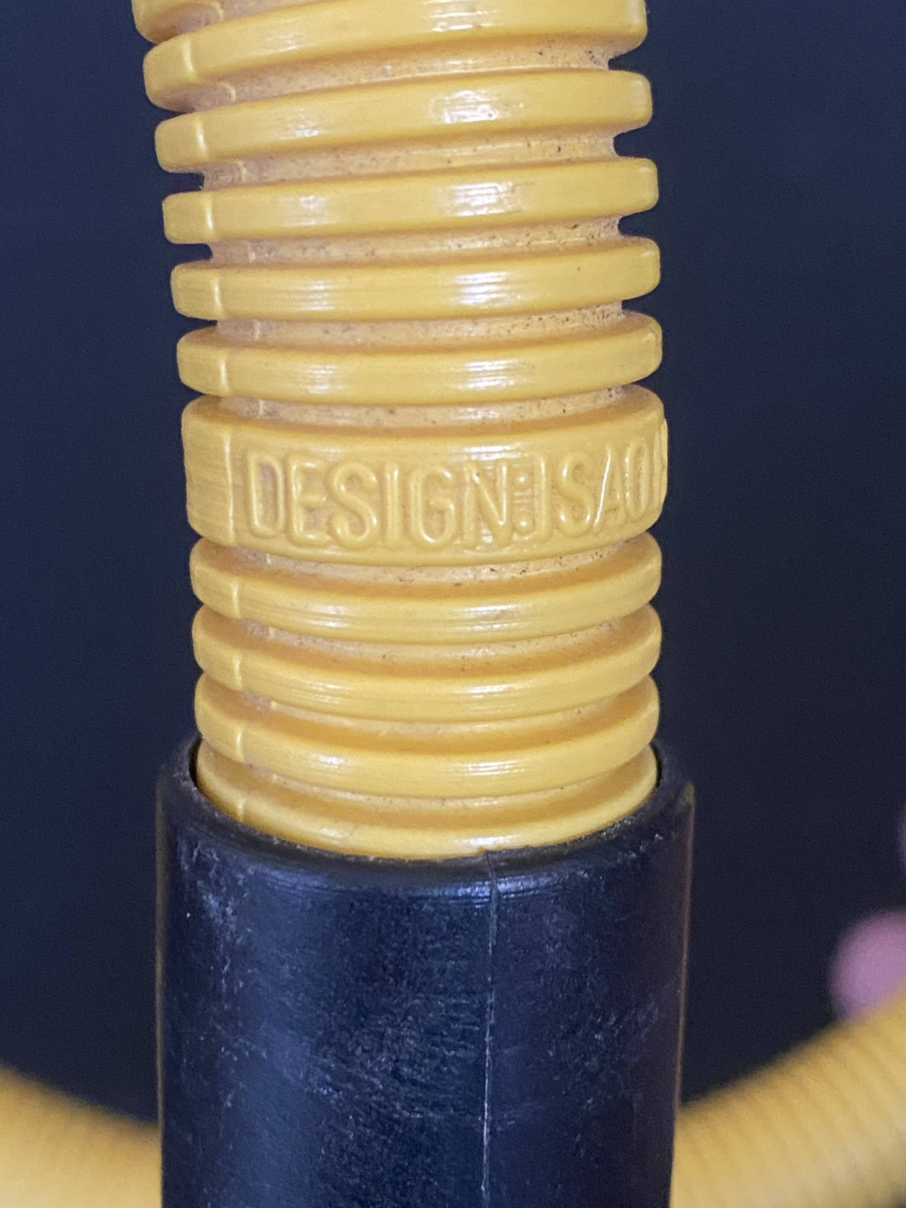 Yellow Hebi lamp by Isao Hosoe for Valenti, vintage pop yellow from the 1970s.