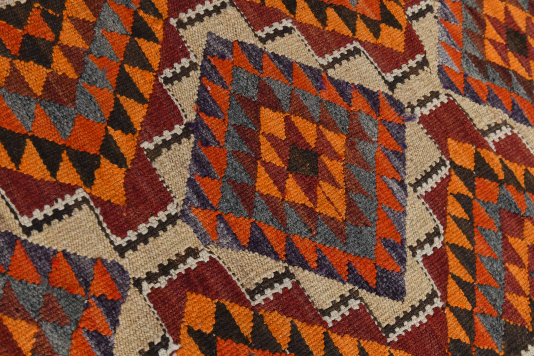 3x10 Red & Blue Kilim Runner Rug, 82x295Cm