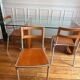 Italian architect's table Segis, 14 mm glass / wood / steel, fine year
