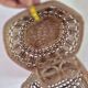 set of 2 vintage hanging rattan baskets