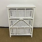 Vintage rattan storage unit, 3 drawers