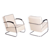Fauteuils en cuir Bauhaus FN21 de Mücke-Melder, République tchèque, années 1930, ensemble de 2