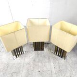 Brass and chrome table lamps, 1970s - set of 3