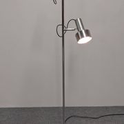 Space age modernist floor lamp with 2 aluminium spots, France circa 1970.