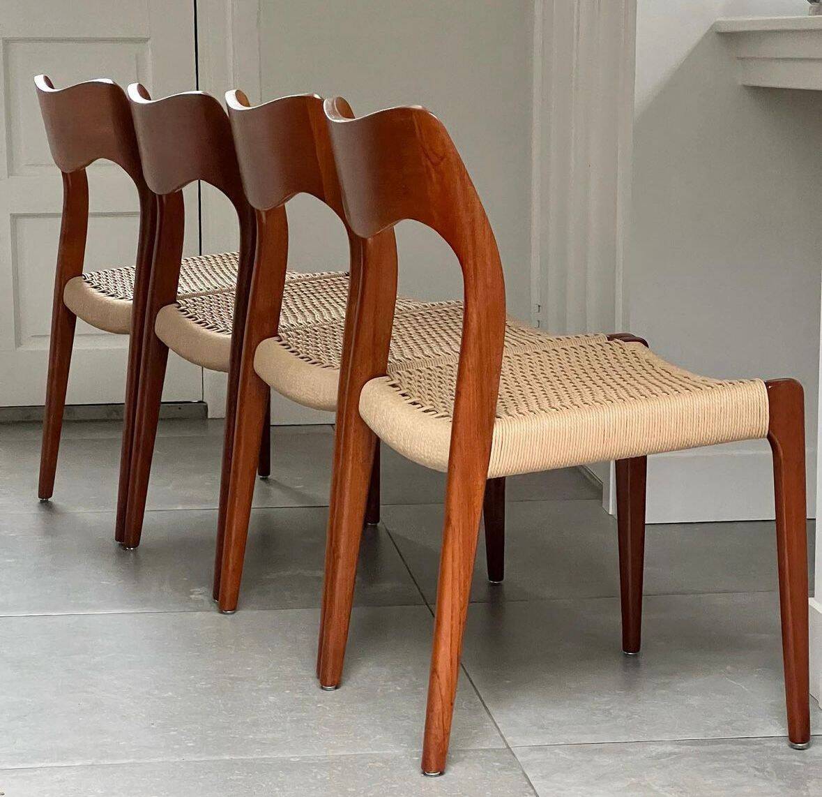 Dining chairs, model 71, by Niels Otto Møller, 1950s, set of 4