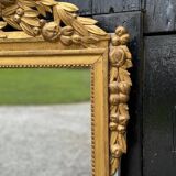 Large Louis XVI Mirror in Carved and Gilded Wood, France, 18th Century