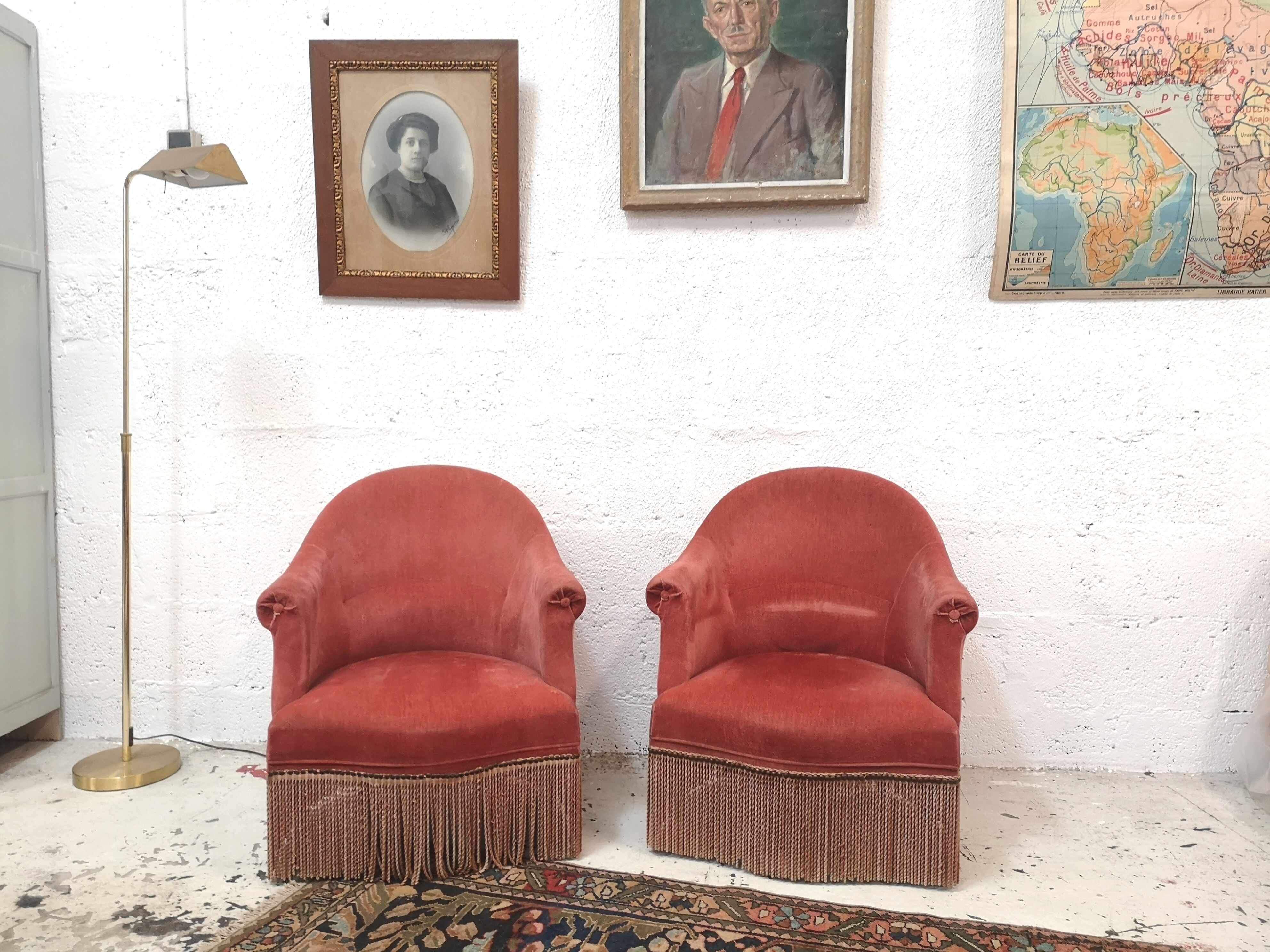 Pair of armchairs pink