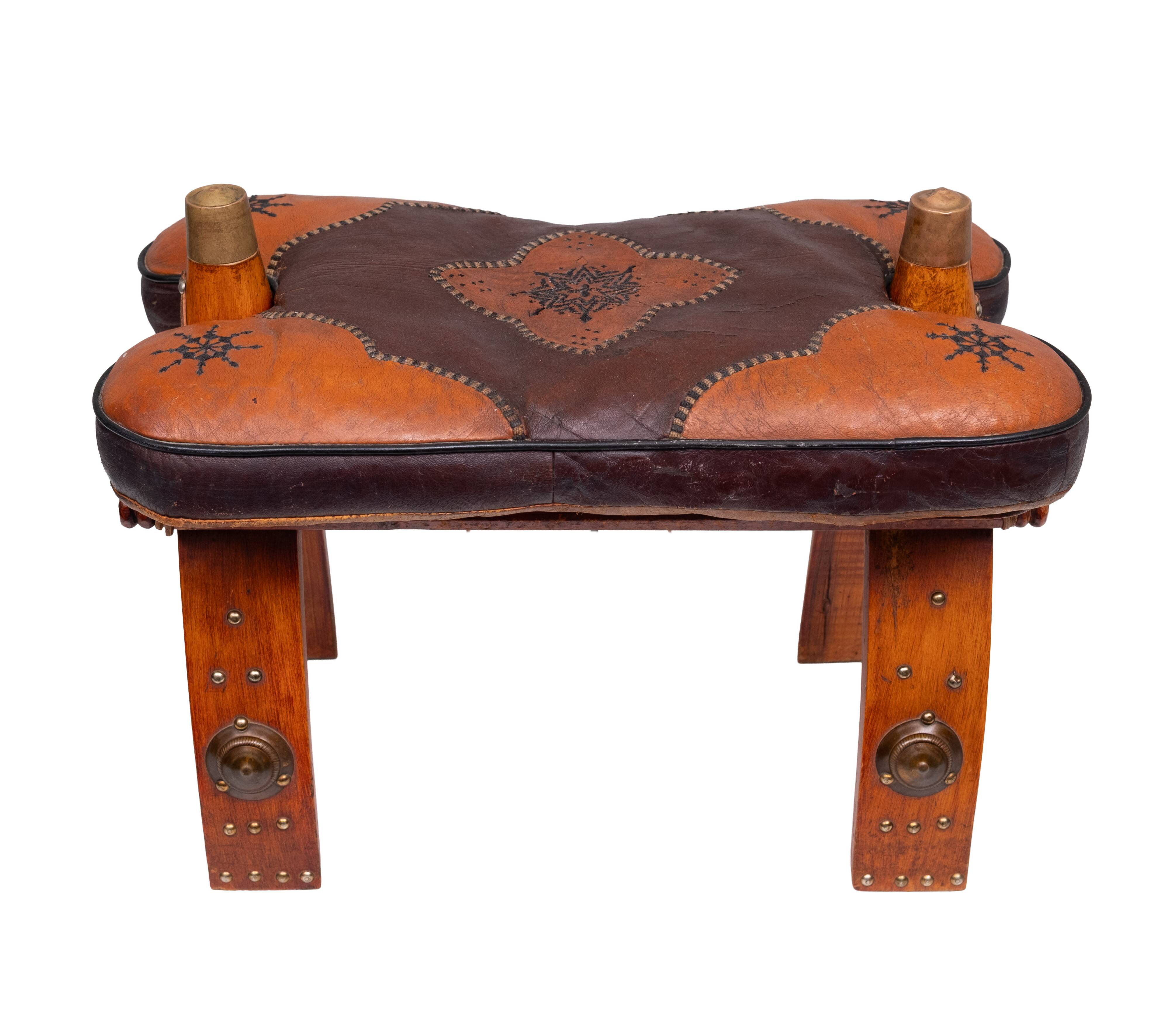 Two Tone Leather Camel seat 1960s Egypt
