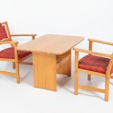 Yngve Ekstrom ‘Furubo’ armchairs with a table produced by Swedese, 1970’s